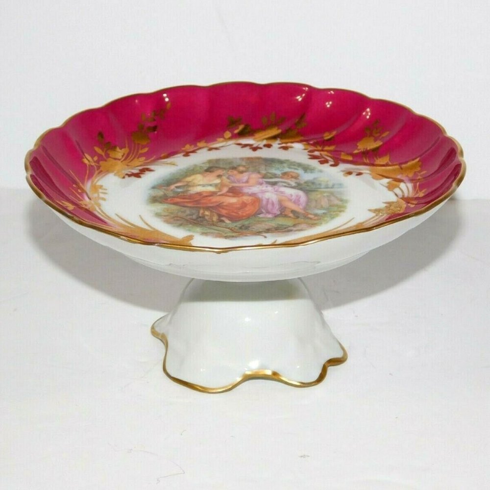 Limoges Loving Women Cherub Footed Tray